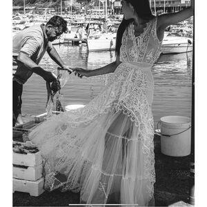 Antica Sartoria long back short front white lace dress Gorgeous NWT